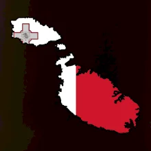 Mapa Malta s vlajkou