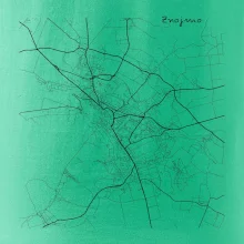 Černobílá mapa Znojmo