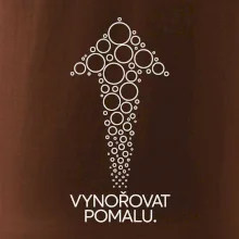 Vynořovat pomalu šipka vzhůru vytvořená z potápěčských bublinek