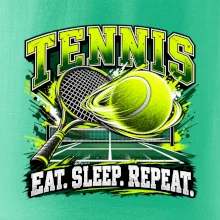 Tenisová raketa a míček eat sleep repeat