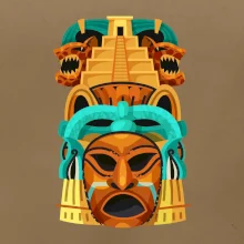 Mayové maska s pyramidou