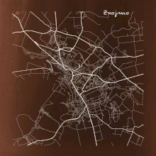 Černobílá mapa Znojmo