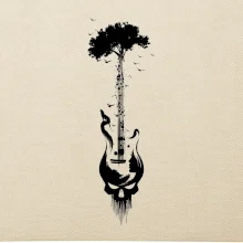 Kytara strom a lebka