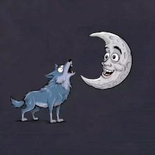 Parové triko - Vlk a měsíc