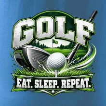 Golfová hůl s míčkem eat sleep repeat