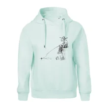 Kreslený rybář na pařezu