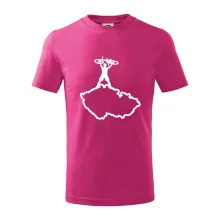 Mapa ČR - cyklista na prsou