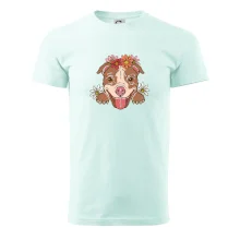 Americký stafordširský teriér hlava s květinami