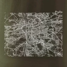 Mapy měst černobílé Praha