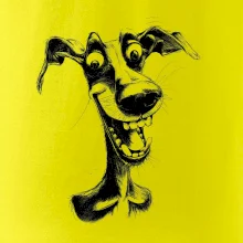 Černobílá karikatura chrt