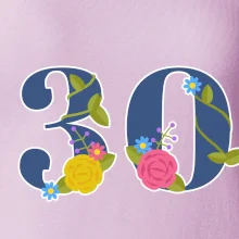 Květinové číslo kreslené - 30