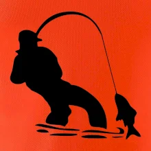 Rybář tahající rybu