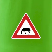 Dopravní značka - Pozor pasoucí se kůň