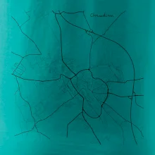 Černobílá mapa Chrudim