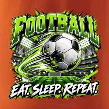 Fotbalový míč a stadion eat sleep repeat