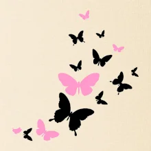 Motýli růžovo černí