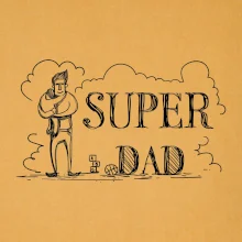 Kreslený nápis super dad