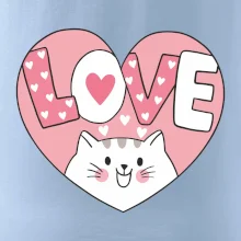 Kočka love - růžové srdce