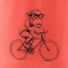 Opice s brýlemi na kole