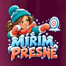 Rodinná vánoční trička - Mířím přesně máma sněhová bitva