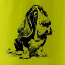 Černobílá karikatura baset