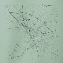 Černobílá mapa Znojmo