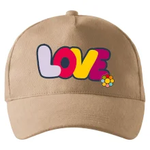 Love nápis s květinou