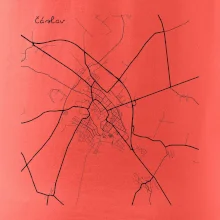 Černobílá mapa Čáslav