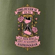 Omlouvám se za to, co jsem řekla, když jsi nedodržel harmonogram