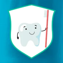 Zoubek na prsu - zubní kartáček