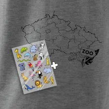 Tričko s mapou + ZOO nažehlovačky