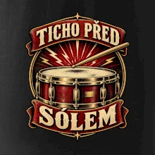 Ticho před sólem - vintage bubenický emblém
