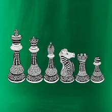 Šachové figurky v řadě - kreslené
