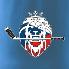 Lev s hokejkou v tlamě - Česká vlajka