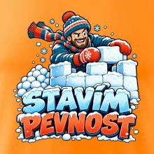 Rodinná vánoční trička - Stavím pevnost táta sněhová bitva