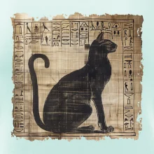 Egyptské hieroglyfy kočka