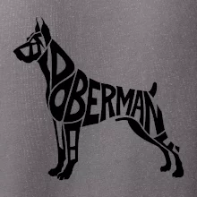 Doberman - nápis v tělě