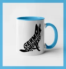 Německý ovčák sedící napis