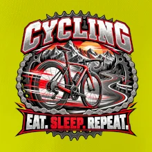 Cyklistické kolo mezi horami eat sleep repeat
