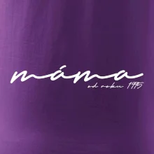 Psací nápis máma s ročníkem