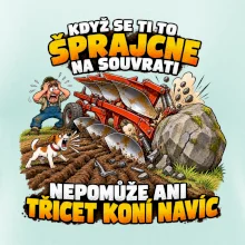 Pluh zaseknutý o balvan na souvrati