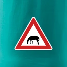 Dopravní značka - Pozor pasoucí se kůň