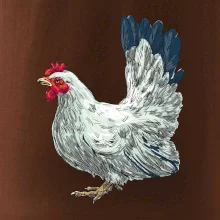 Slepice kreslená bílá