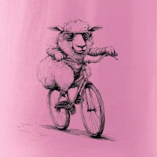 Ovce s brýlemi na kole