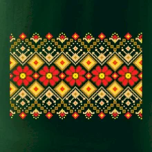 Ukrajinský vzor  - Červené květiny