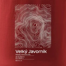 Velký Javorník - vrstevnice v obdélníku