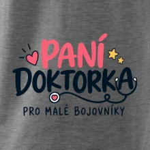 Paní doktorka pro malé bojovníky - nápis se stetoskopem
