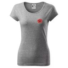 Vlčí mák kreslený na prsu