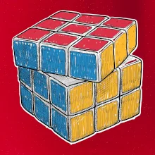 Rubikova kostka kreslená
