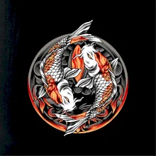 Yin & Yang Koi kapr - oranžový Yin & Yang Koi kapr - oranžový